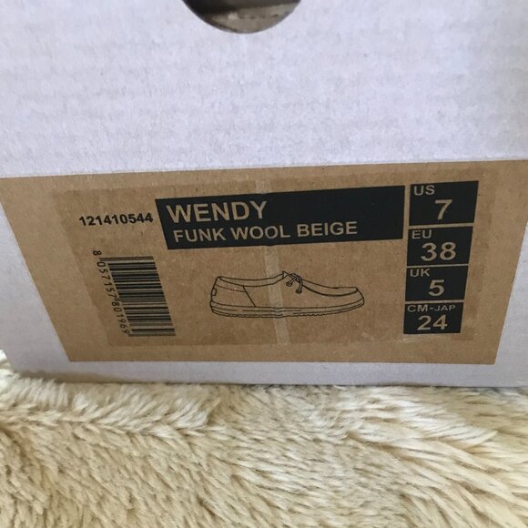 'Hey Dude' Wendy Funk Wool Beige - Size 7 - Picture 8 of 9